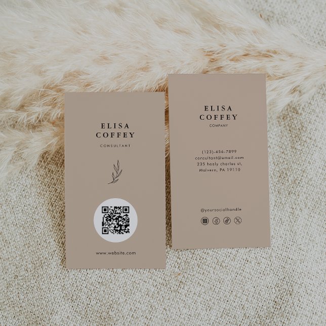 Carte De Visite Texture naturelle Tonalité Terre Conseillère minim (Créateur téléchargé)