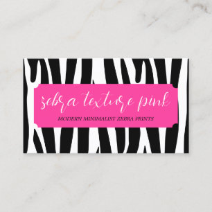 Carte De Visite Texture Noir Rose Motif Simple Zèbre
