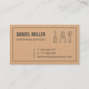 Carte de visite texture outils de bricolage