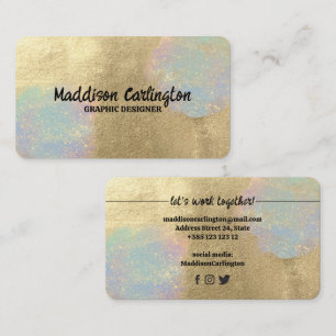 Carte De Visite Texture Parties scintillant Gold et iridescente