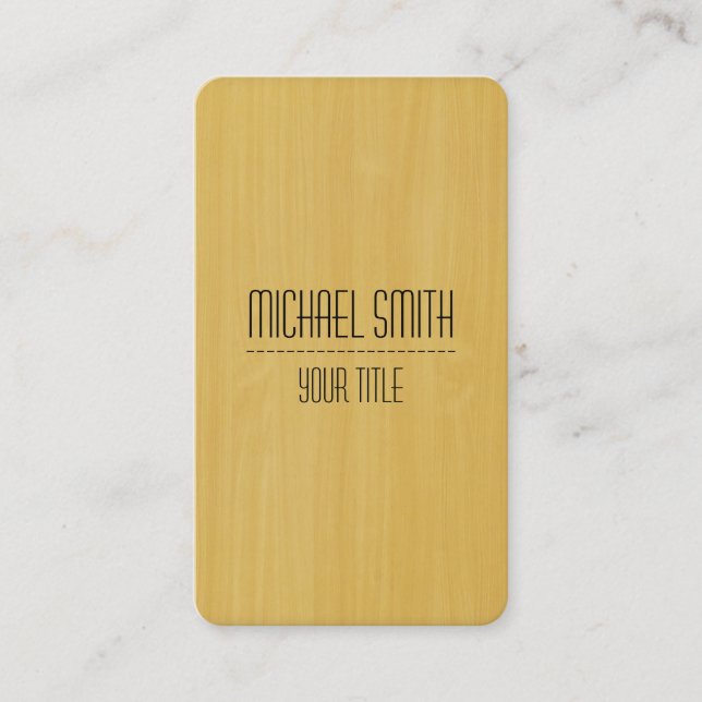 Carte De Visite Texture professionnelle moderne en bois d'or grain (Devant)
