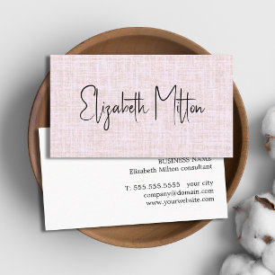 Carte De Visite Texture Rose Pastel Élégant Professionnel