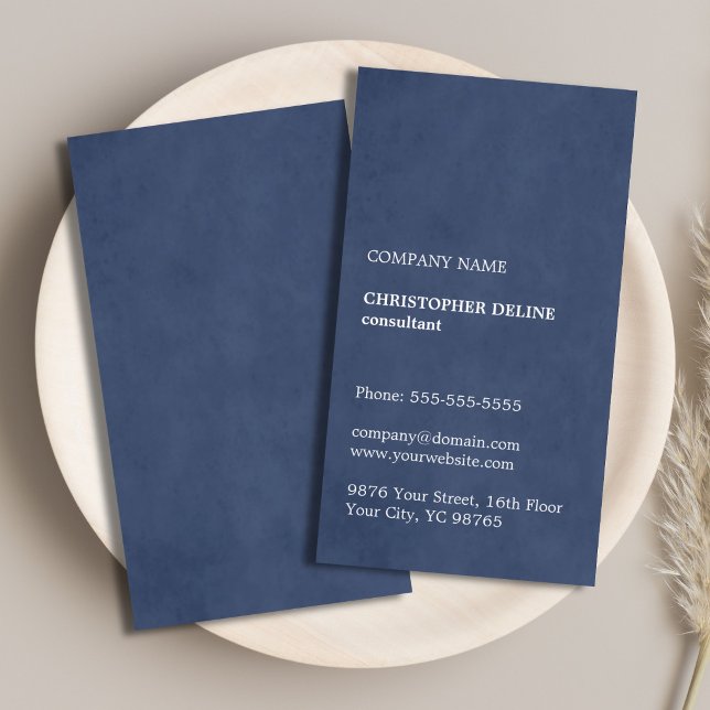Carte De Visite Texture simple et élégant Consultant bleu (Créateur téléchargé)