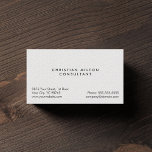 Carte De Visite Texture simple et élégante minimale Consultant bla<br><div class="desc">Elégant modèle de carte de visite personnalisable avec texture arrière - plan blanc. Design minimaliste et élégant,  parfait pour tous les professionnels.</div>