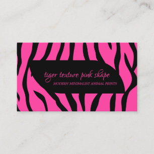 Carte De Visite Texture Tigre Éclaboussures Cadre Forme Rose