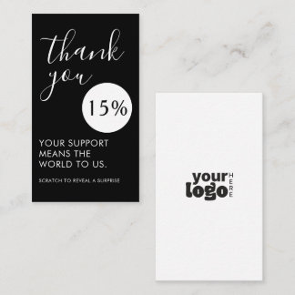 Carte De Visite Thank You for Your Support | Discount Voucher