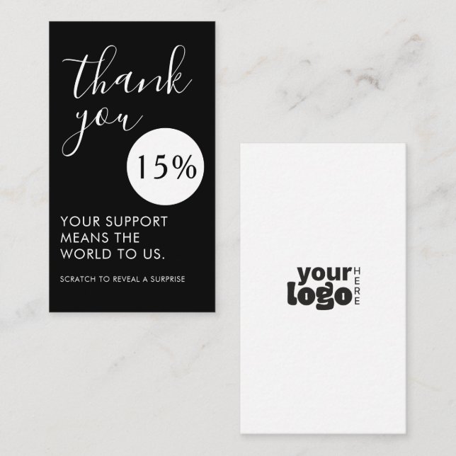 Carte De Visite Thank You for Your Support | Discount Voucher (Devant / Derrière)