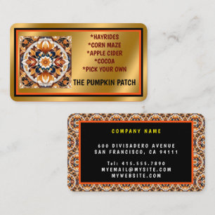 Carte De Visite Thanksgiving Collection d'automne Citrouille tenda
