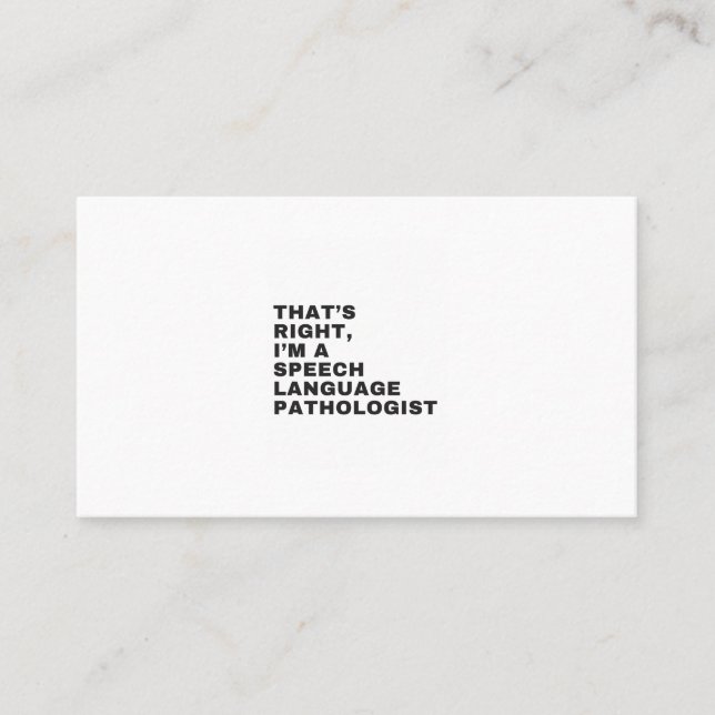 CARTE DE VISITE THAT'S RIGHT, I (Devant)