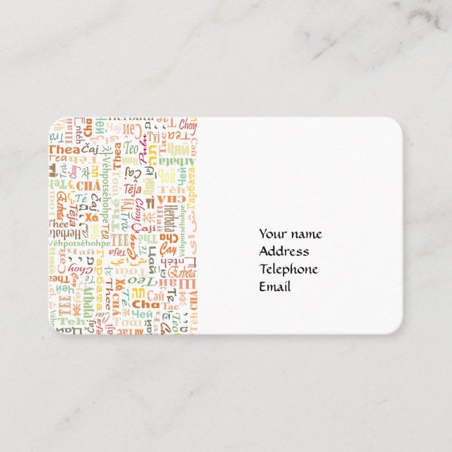 Carte De Visite Thé (Devant)