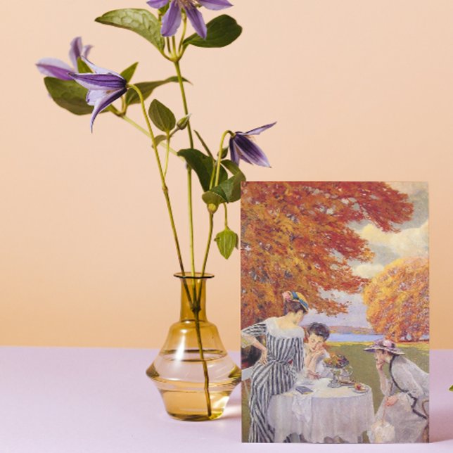 Carte De Visite Thé dans le jardin d'automne Art vintage (Créateur téléchargé)