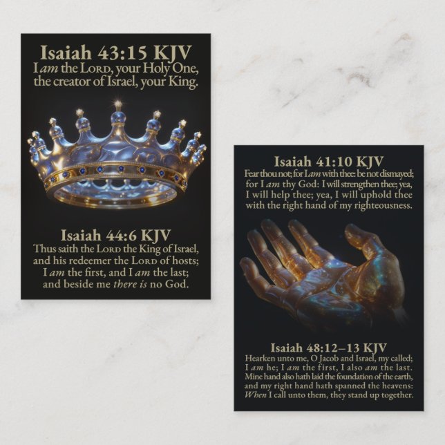 Carte De Visite The First and Last LORD King of Israel KJV Card (Devant / Derrière)