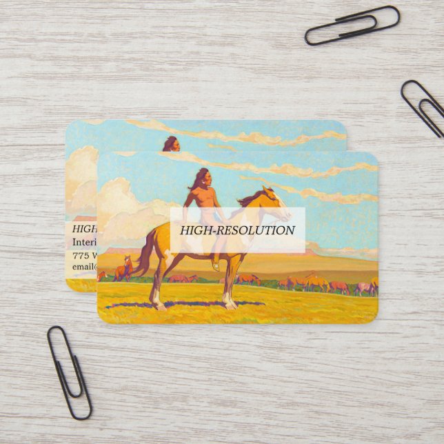 Carte De Visite The Pony Boy, 1920 par Maynard Dixon (Devant/Arrière en situation)