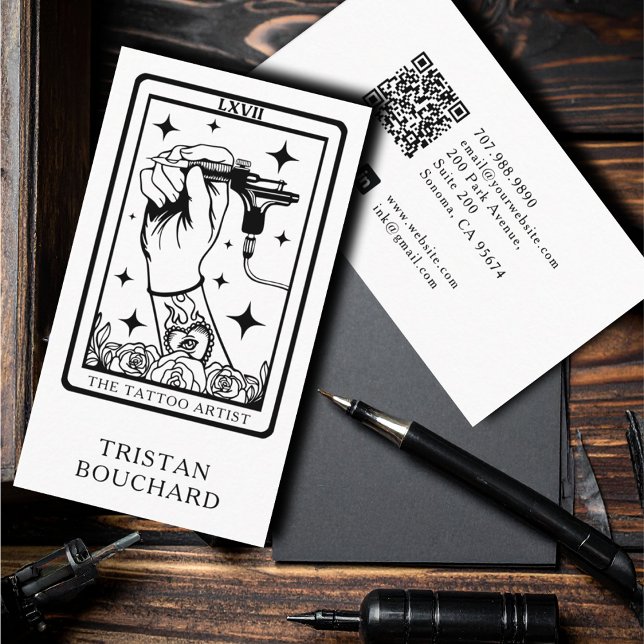 Carte De Visite The Tattoo Artist Tarot Business Card (Créateur téléchargé)