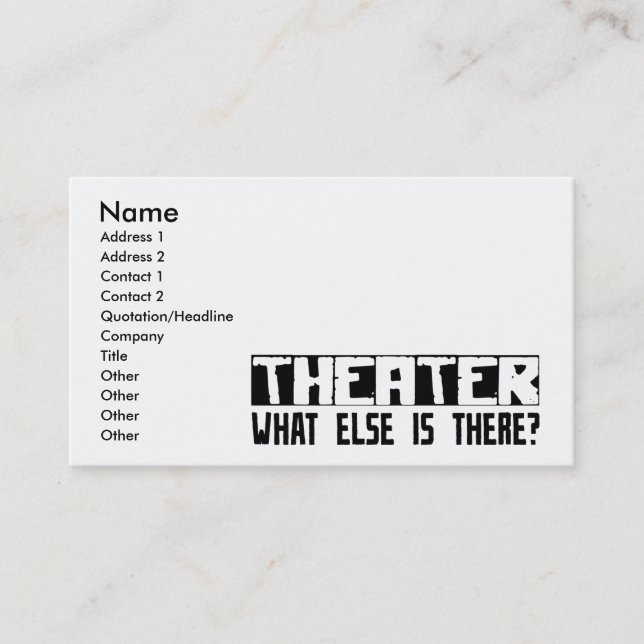 Carte De Visite Théâtre quoi encore est là ? (Devant)
