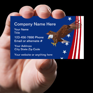 Carte De Visite Thème Américain Patriotique Aigle