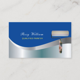 Carte De Visite Thème bleu Peintre professionnel qualifié