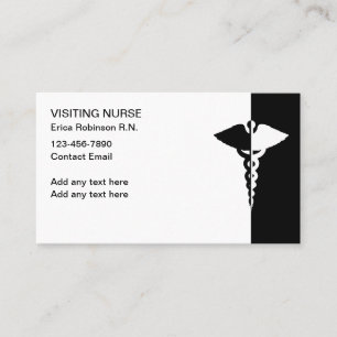 Carte De Visite Thème classique d'infirmière visiteuse médicale