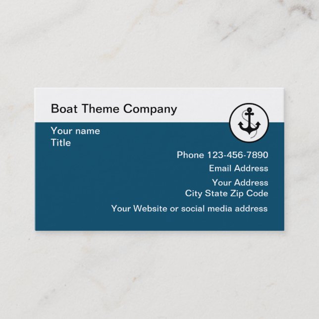 Carte De Visite Thème de bateau nautique (Devant)
