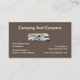 Carte De Visite Thème de camping terrain de camping caravane