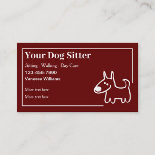 Carte De Visite Thème de chien mou Sitter pour animaux domestique