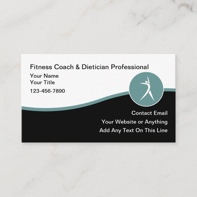 Carte De Visite Thème de coach en forme et diététiste (Devant)
