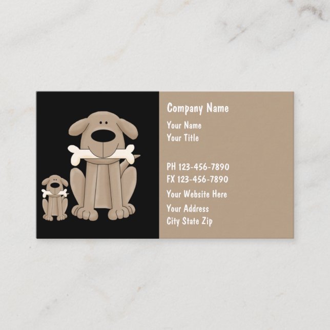 Carte De Visite Thème de formation de chien (Devant)