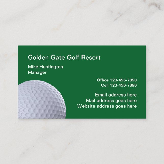 Carte De Visite Thème de golf conçu par des professionnels  (Devant)