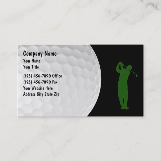 Carte De Visite Thème de golf Disposition moderne (Devant)