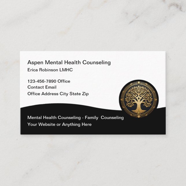 Carte De Visite Thème de l'arbre de vie pour un counseling de sant (Devant)