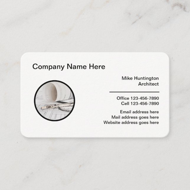 Carte De Visite Thème de logo de conception d'architecte  (Devant)