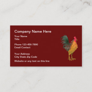Carte De Visite Thème de logo de coq