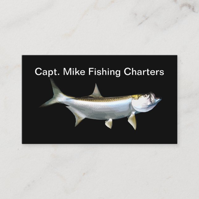 Carte De Visite Thème de pêche au tarpon (Devant)