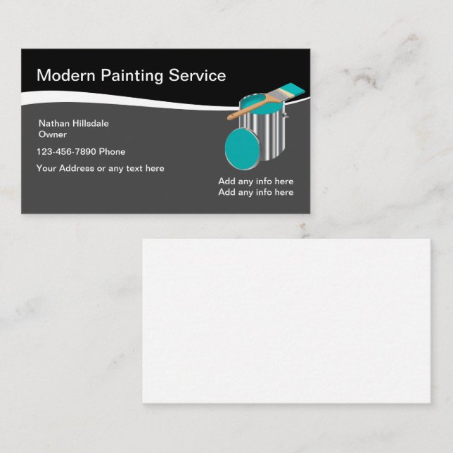 Carte De Visite Thème de peinture de maison avec pot de peinture (Devant / Derrière)