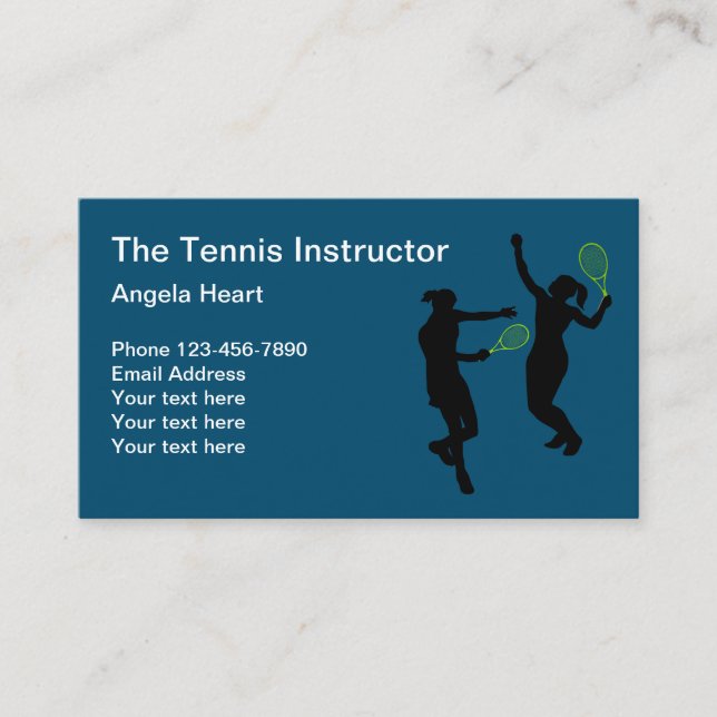 Carte De Visite Thème de professeur de tennis cool (Devant)