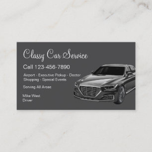 Carte De Visite Thème de service de voiture chic ou de chauffeur U