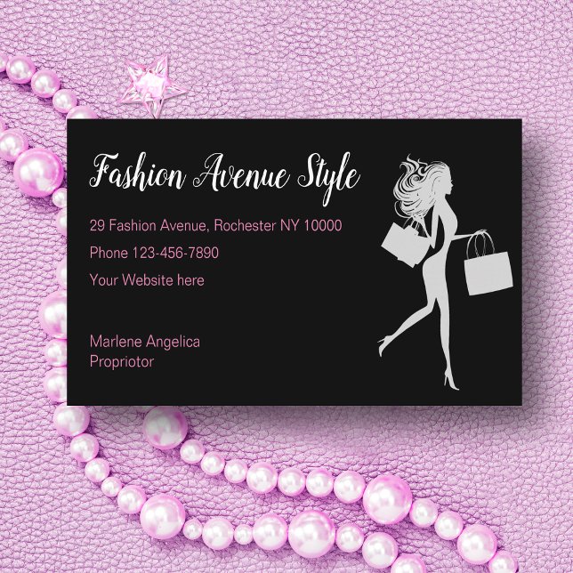 Carte De Visite Thème de shopping de style de mode (Créateur téléchargé)