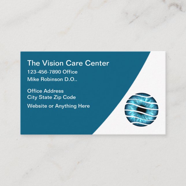 Carte De Visite Thème de soins oculaires de vision médicale (Devant)