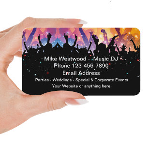 Carte De Visite Thème de soirée de divertissement DJ musique