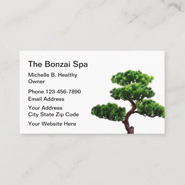 Carte De Visite Thème de spa Bonzai japonais (Devant)