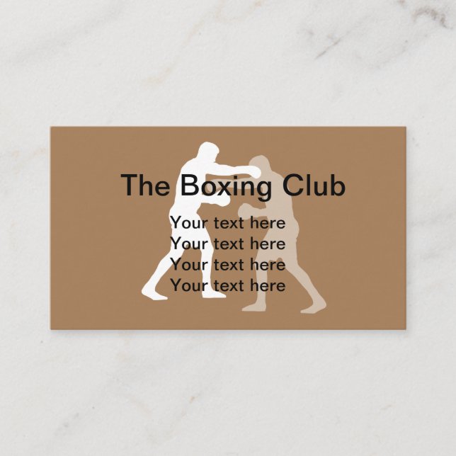 Carte De Visite Thème de sports de boxe (Devant)