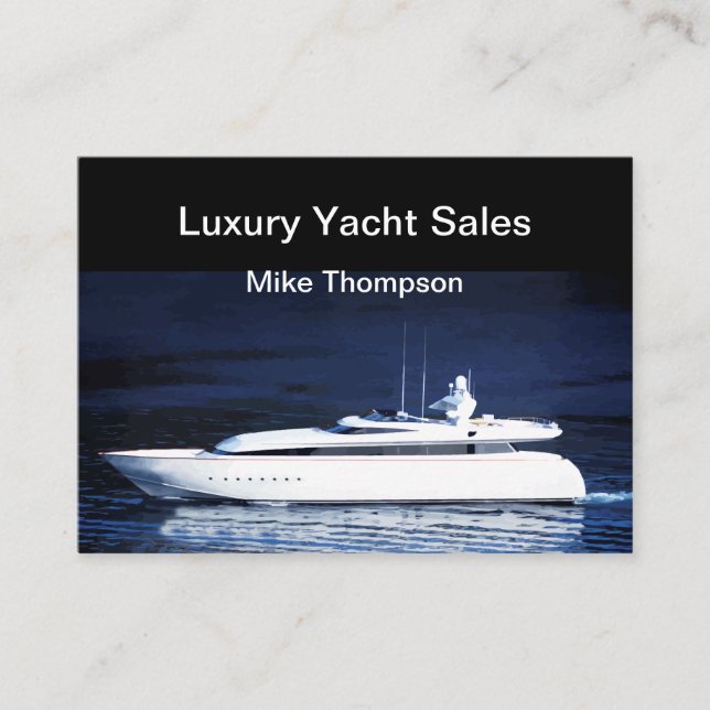 Carte De Visite Thème de vente de yacht de luxe (Devant)