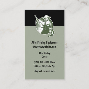 Carte De Visite Thème d'équipement de pêche