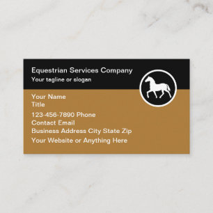 Carte De Visite Thème équestre simple Logo Cheval Thème