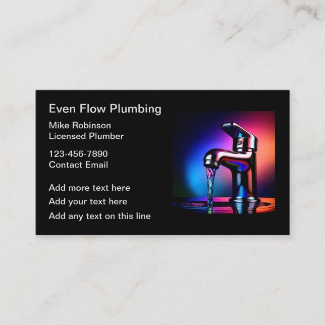 Carte De Visite Thème Faucet de cuisine du service de plomberie (Devant)