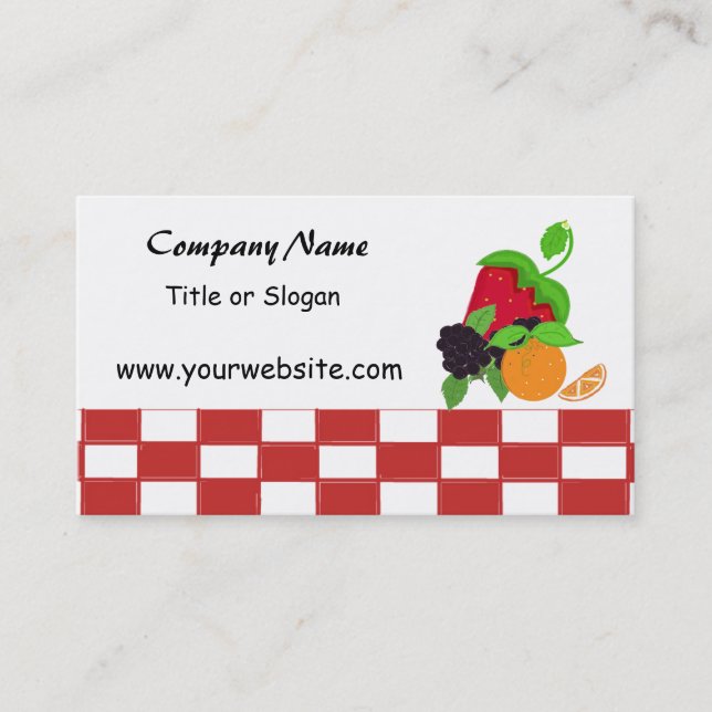 Carte De Visite Thème Fruit à carreaux  (Devant)