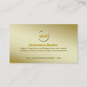 Carte De Visite Thème Gold Ring Deluxe pour Investment Banker