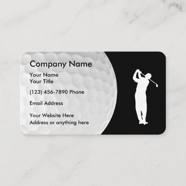 Carte De Visite Thème Golf Design Moderne (Devant)