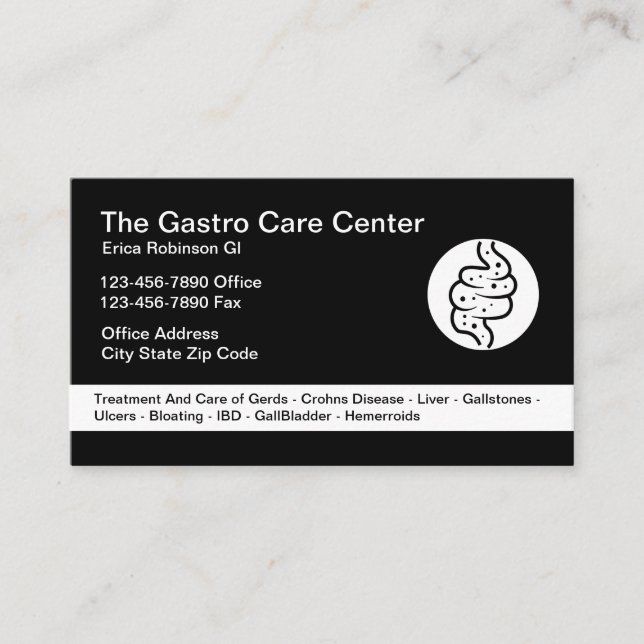 Carte De Visite Thème Intestinal Gastroentérologue (Devant)