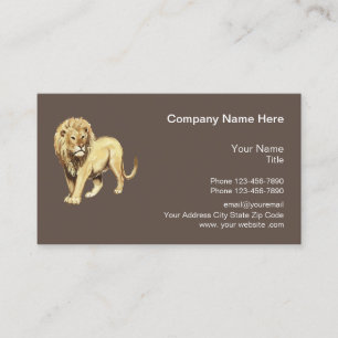 Carte De Visite Thème Lion Faune Nature